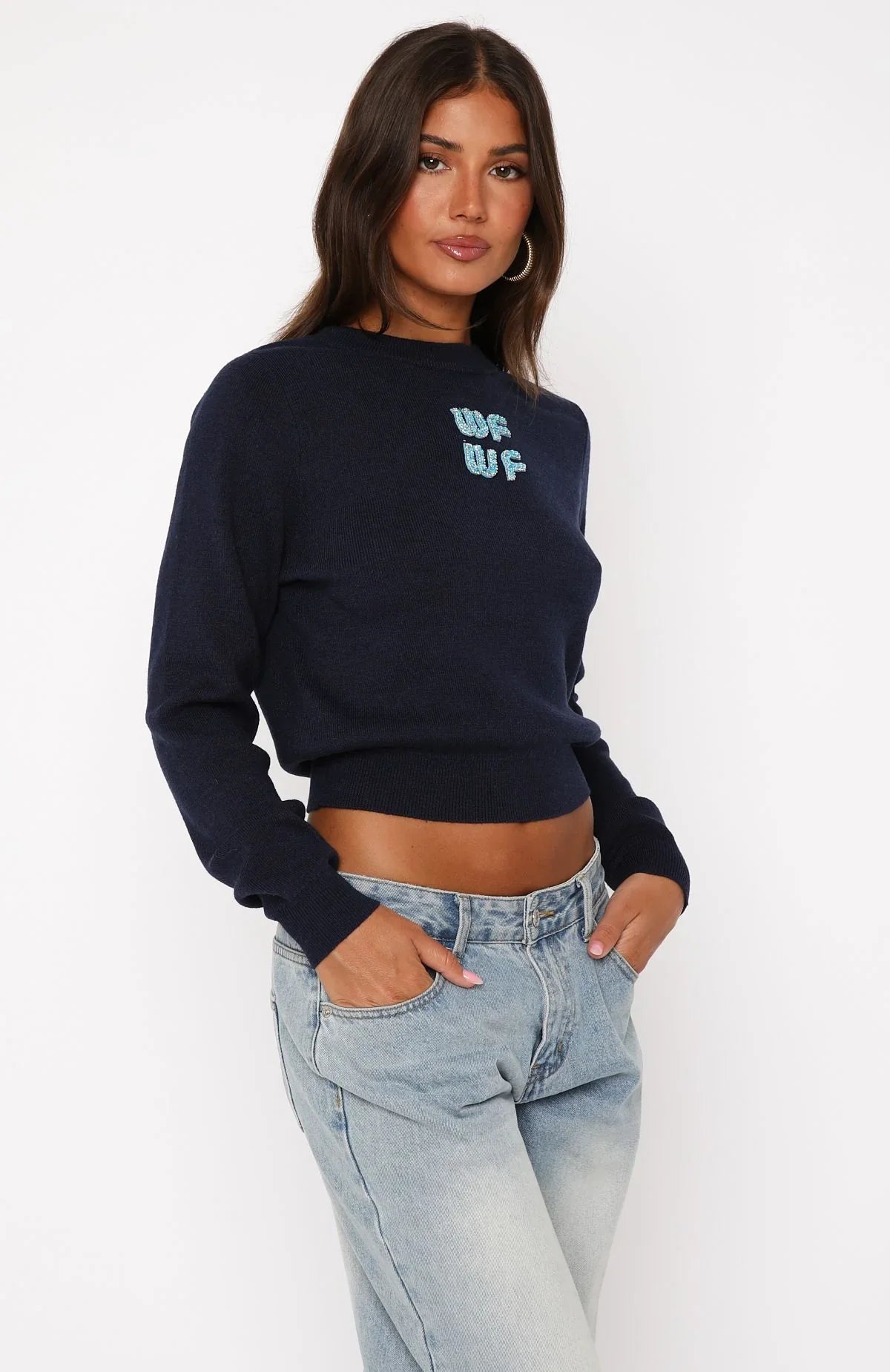 Designer Girl Knit Sweater Navy