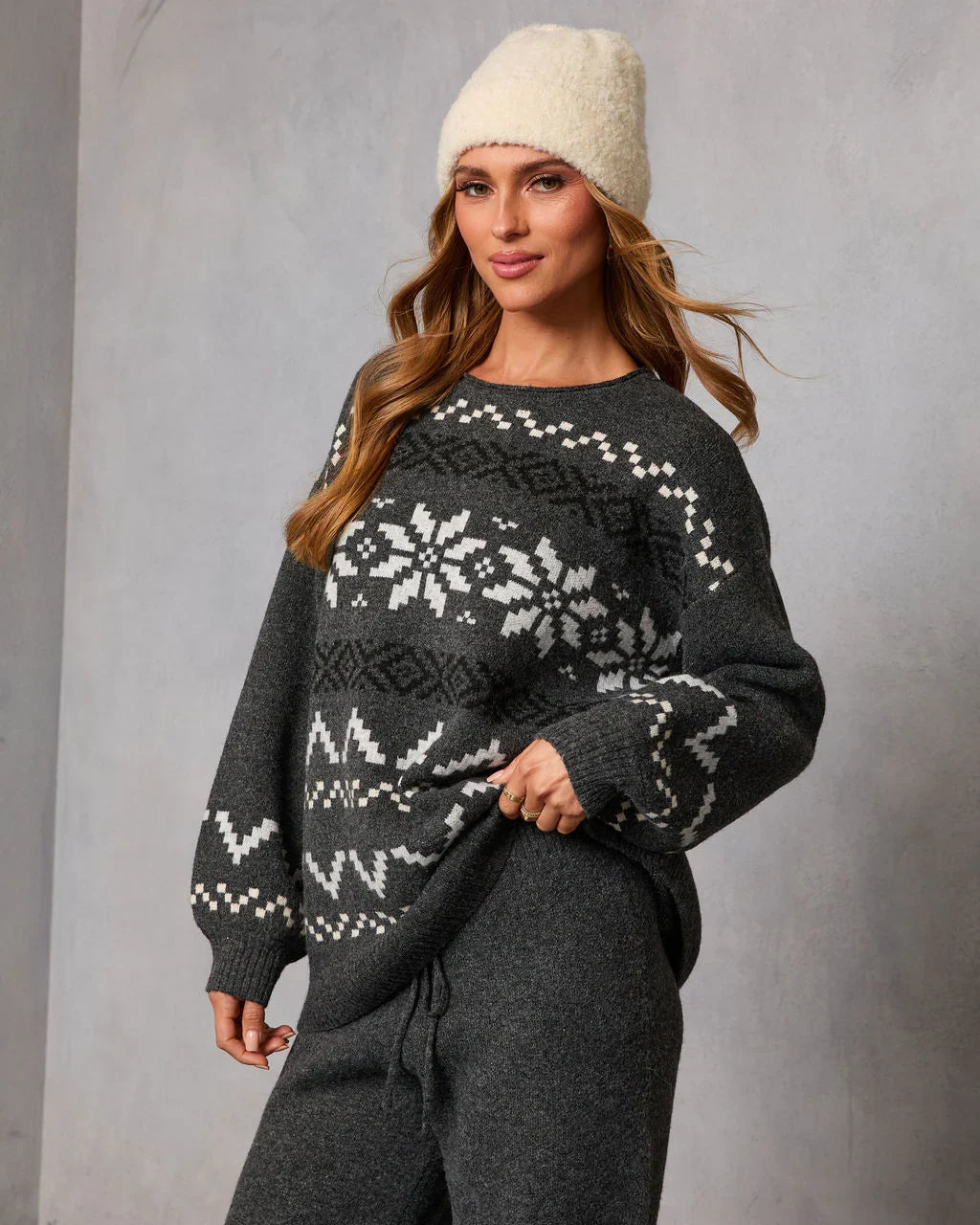 Sleighbell Snow Fair Isle Snowflake Sweater