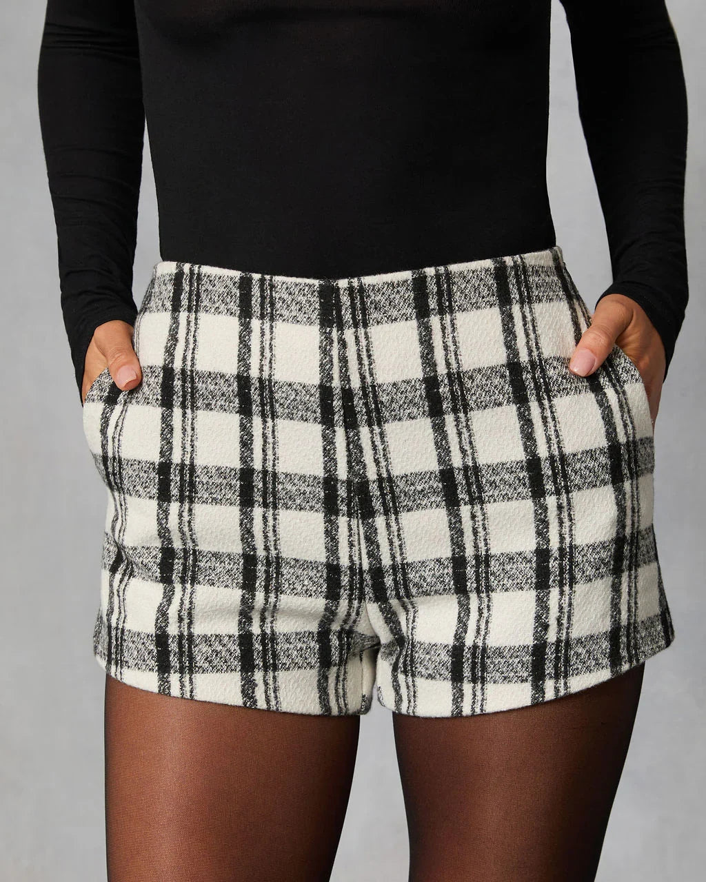 Arden Muse Plaid Tweed Shorts