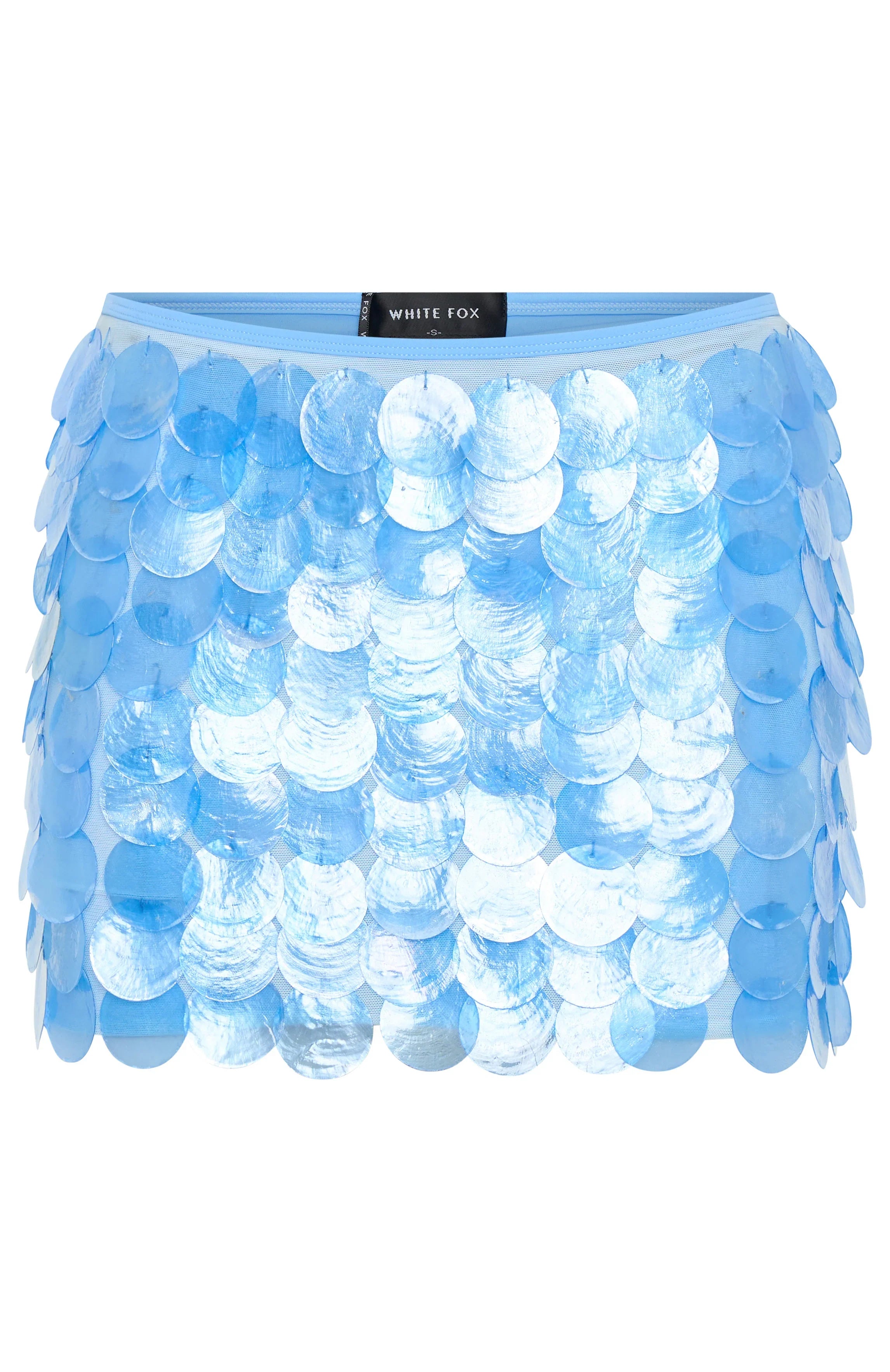 Forgiven Aura Shell Mini Skirt Blue