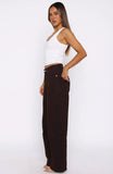 Kiara Mid Rise Barrel Leg Jeans Chocolate Wash