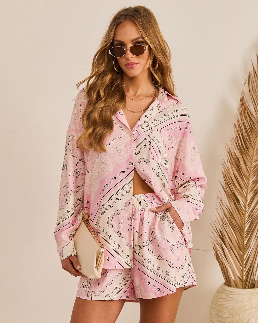 Coastal Escape Paisley Button Down Top