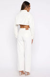 Did You Miss Me Mid Rise Straight Leg Jeans Off White
