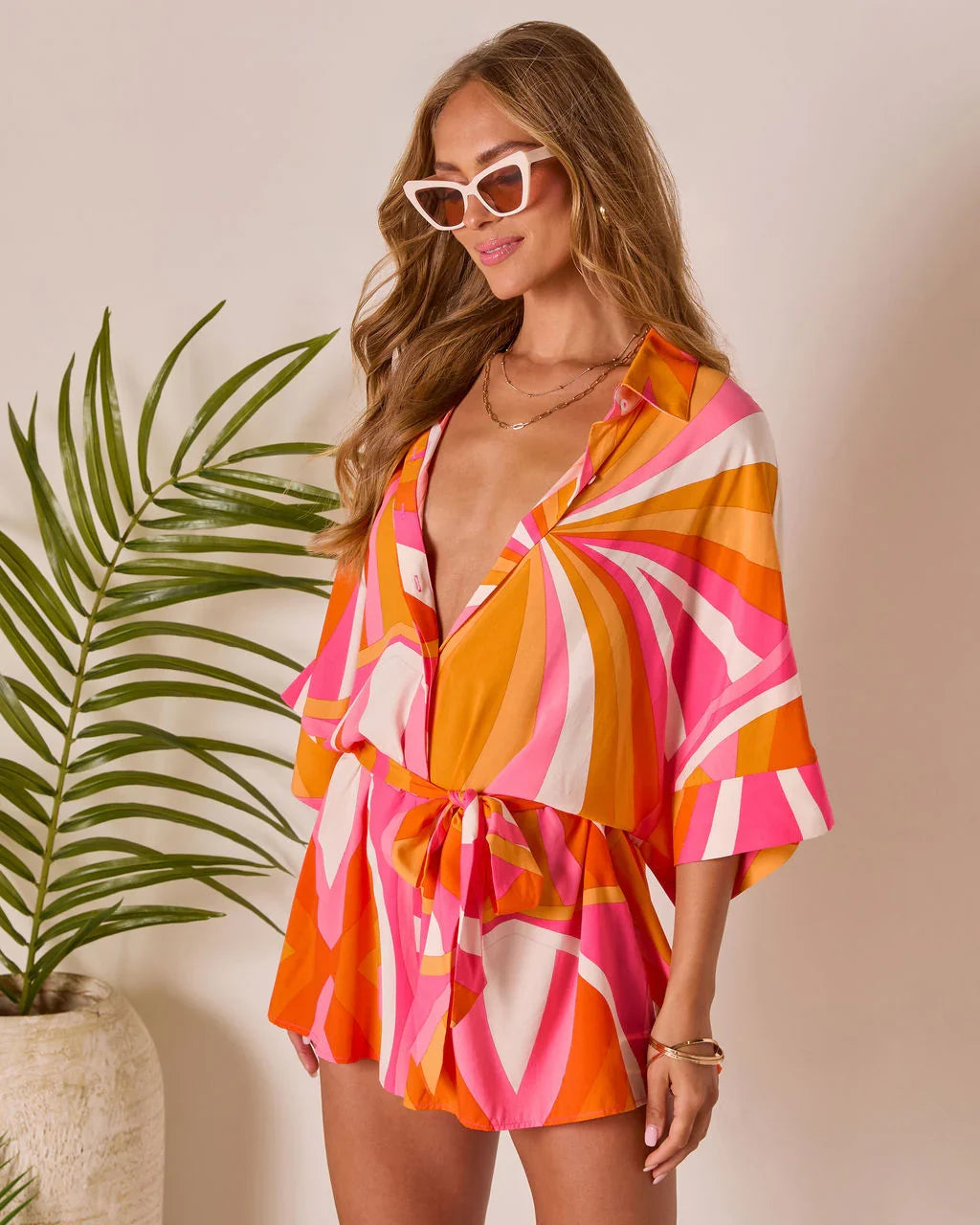 Glow Hour Waist Tie Romper
