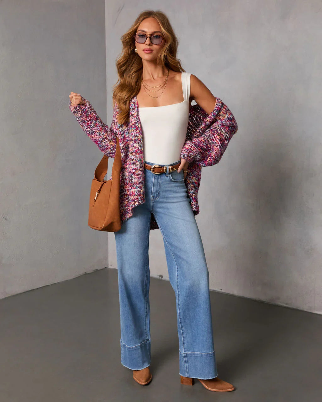 Soft Energy Multi Color Open Front Cardigan