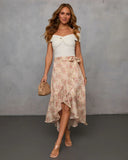 Wildly Radiant Floral Chiffon Wrap Skirt
