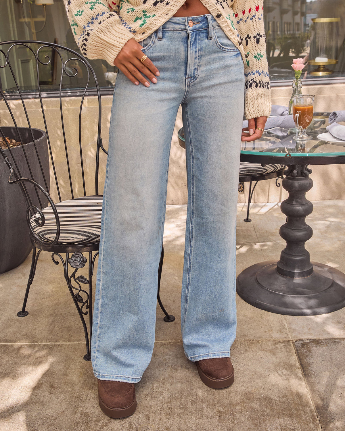 Rowan Grace Stretch High Rise Wide Leg Jeans