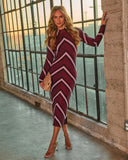 Nesse Striped Knit Mockneck Maxi Dress