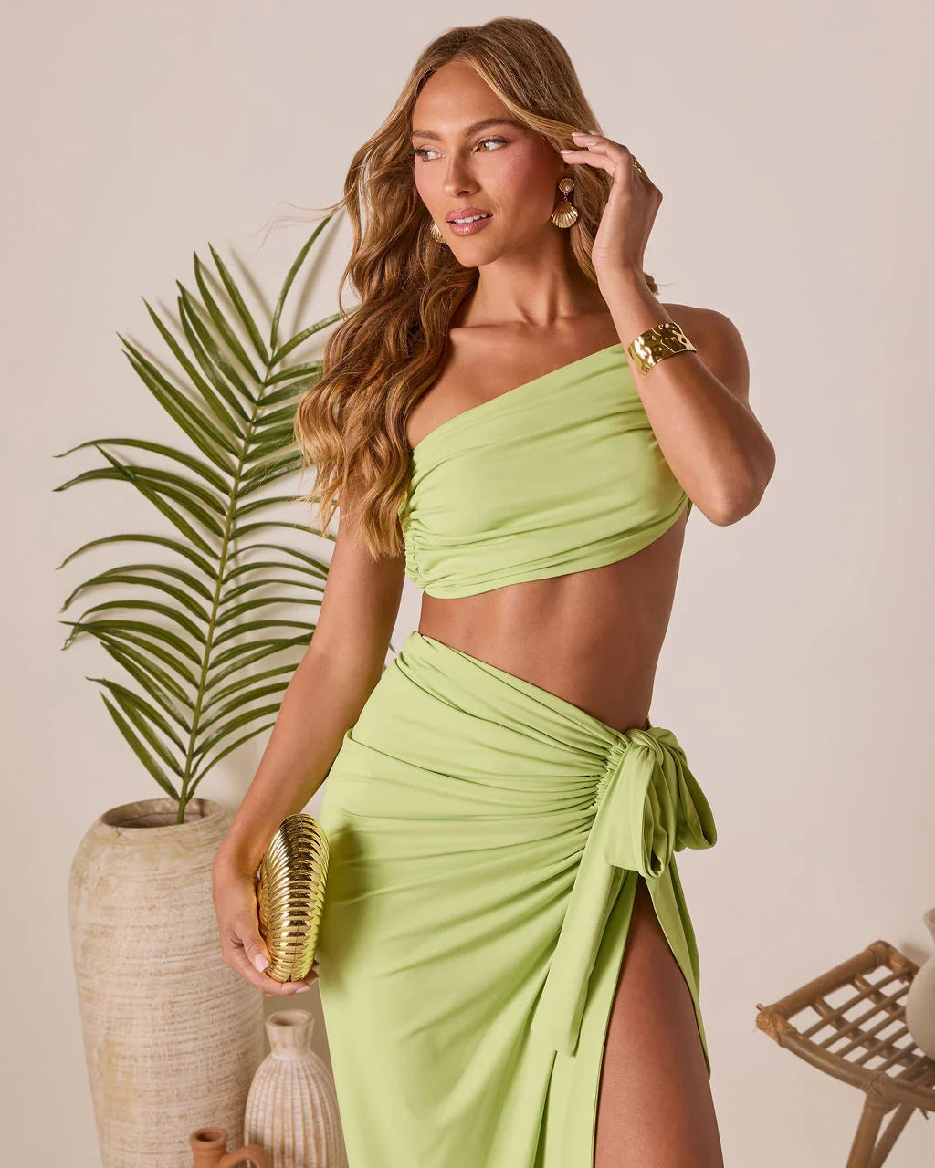Bahamas One Shoulder Crop Top