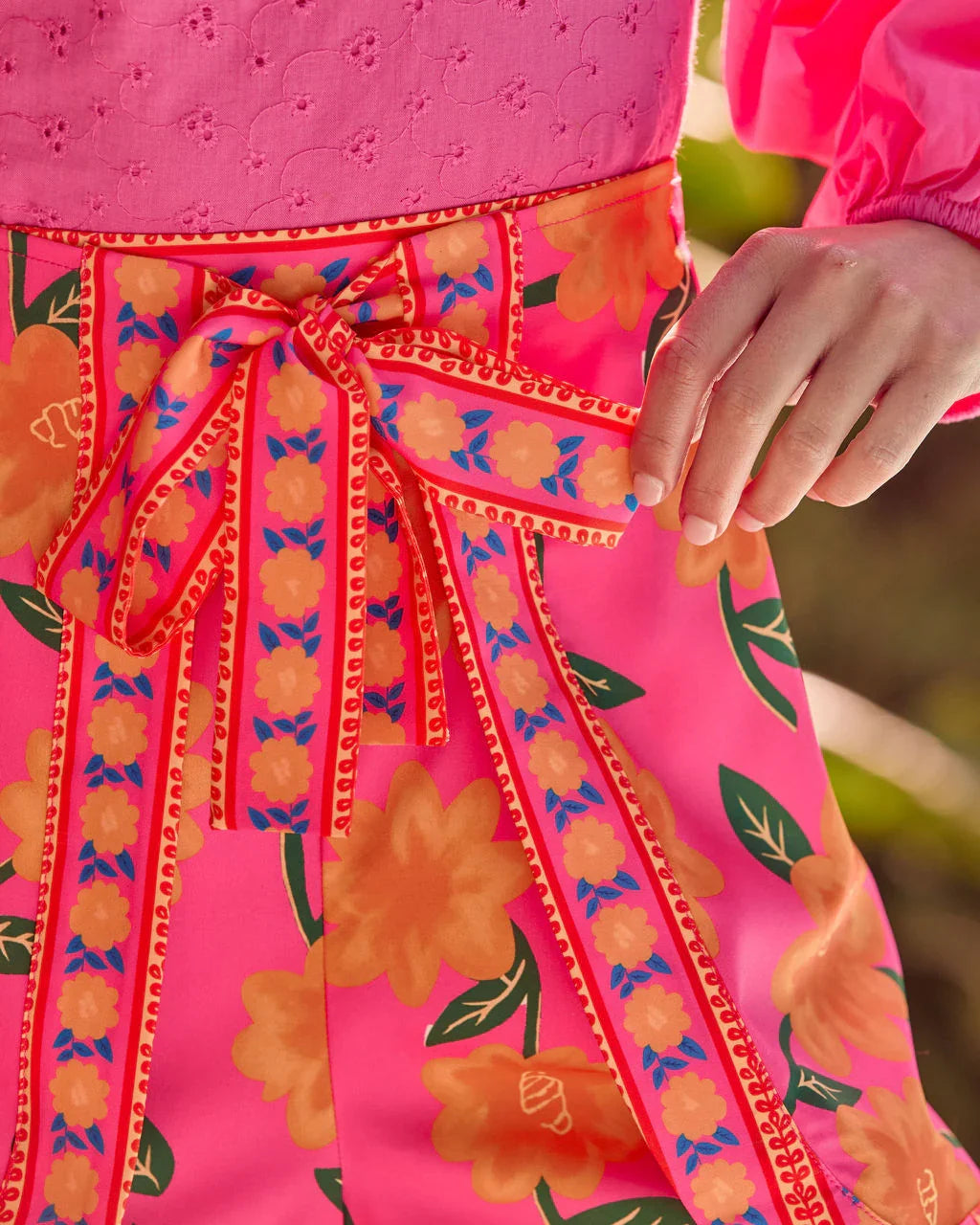 Sunlow Solace Floral Wrap Tie Shorts