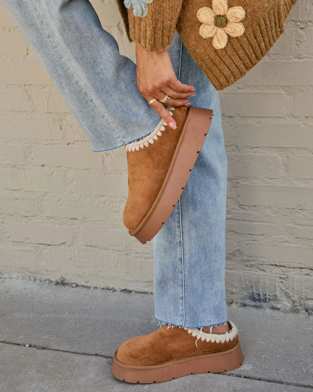 Emberlane Embroidered Platform Mules