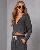 Easy Mode Crop Front Pocket Top