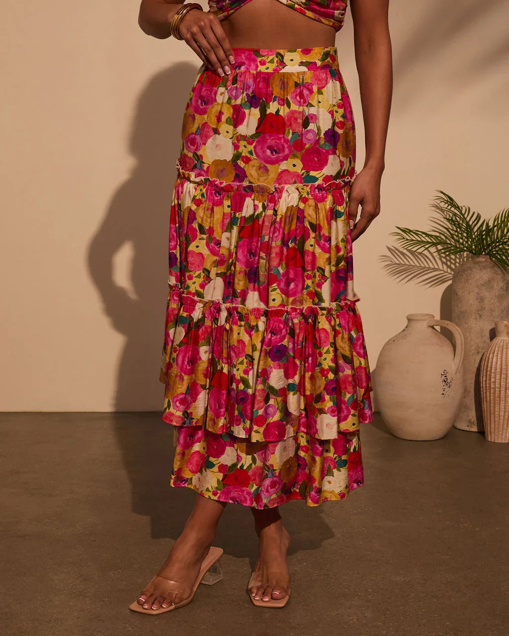 Margot Floral Midi Skirt