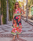 Petal Coast Floral Print Maxi Skirt