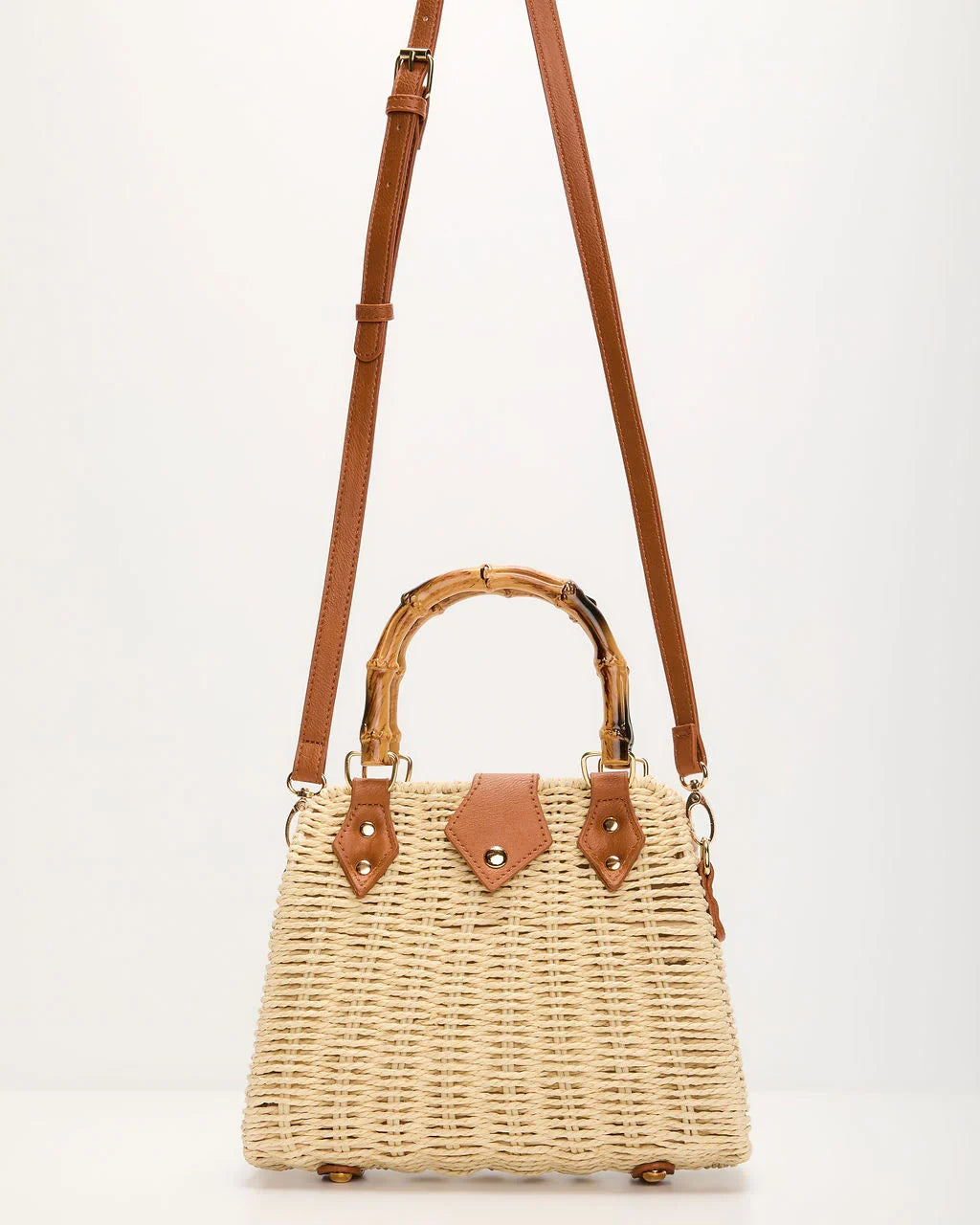 Denah Straw Top Handle Bag