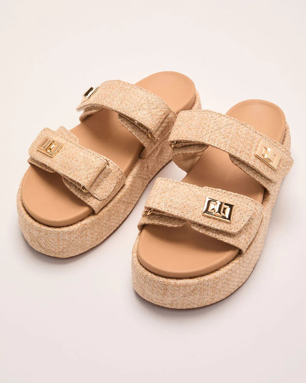 Grazia Raffia Platform Sandals