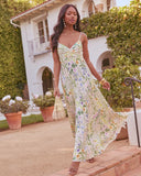 Dance Of Daisies Pleated Floral Maxi Dress