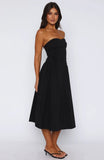 Rich In Love Strapless Midi Dress Black