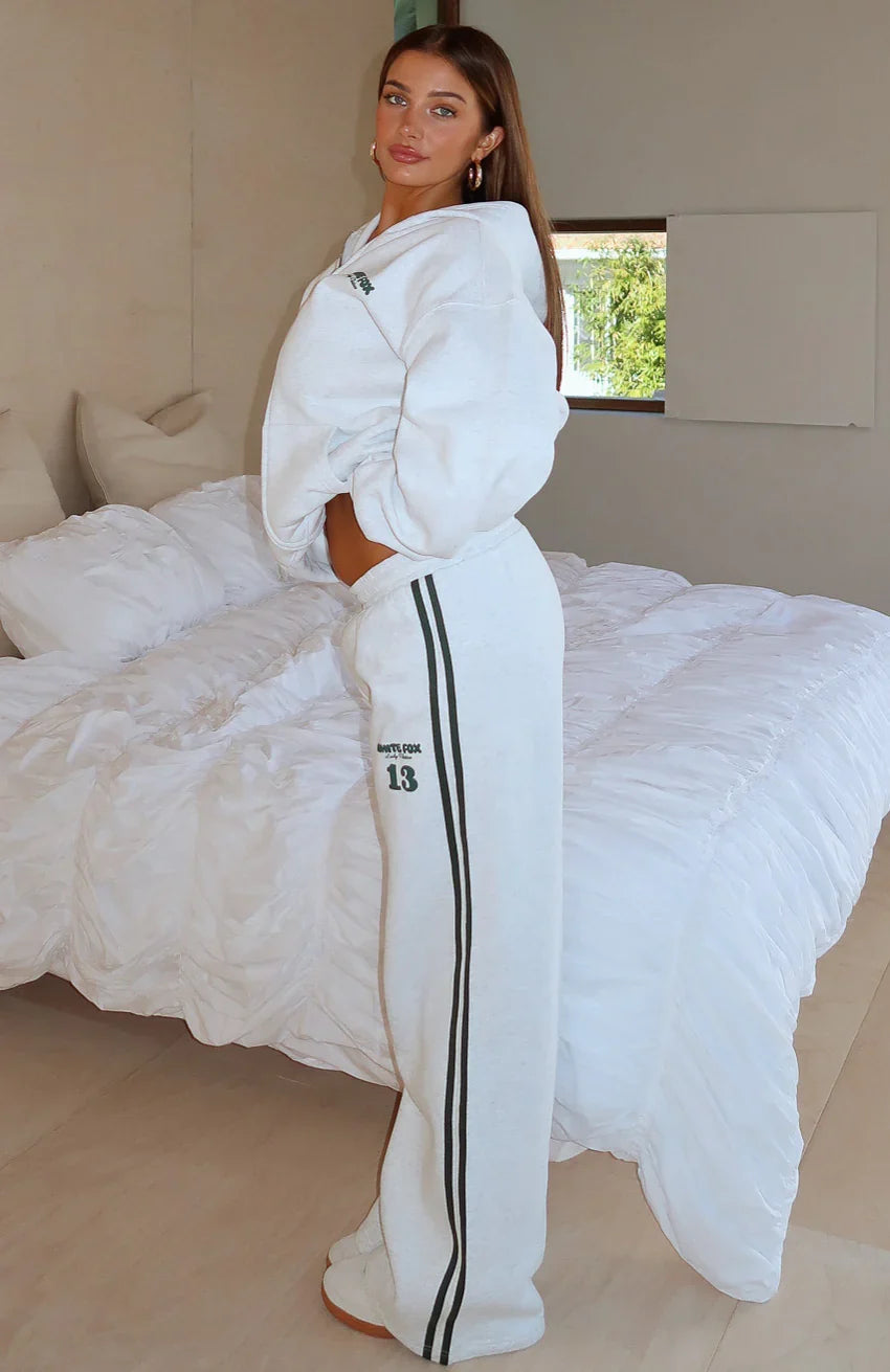 Lucky Thirteen Charise Wide Leg Sweatpants Grey Marle