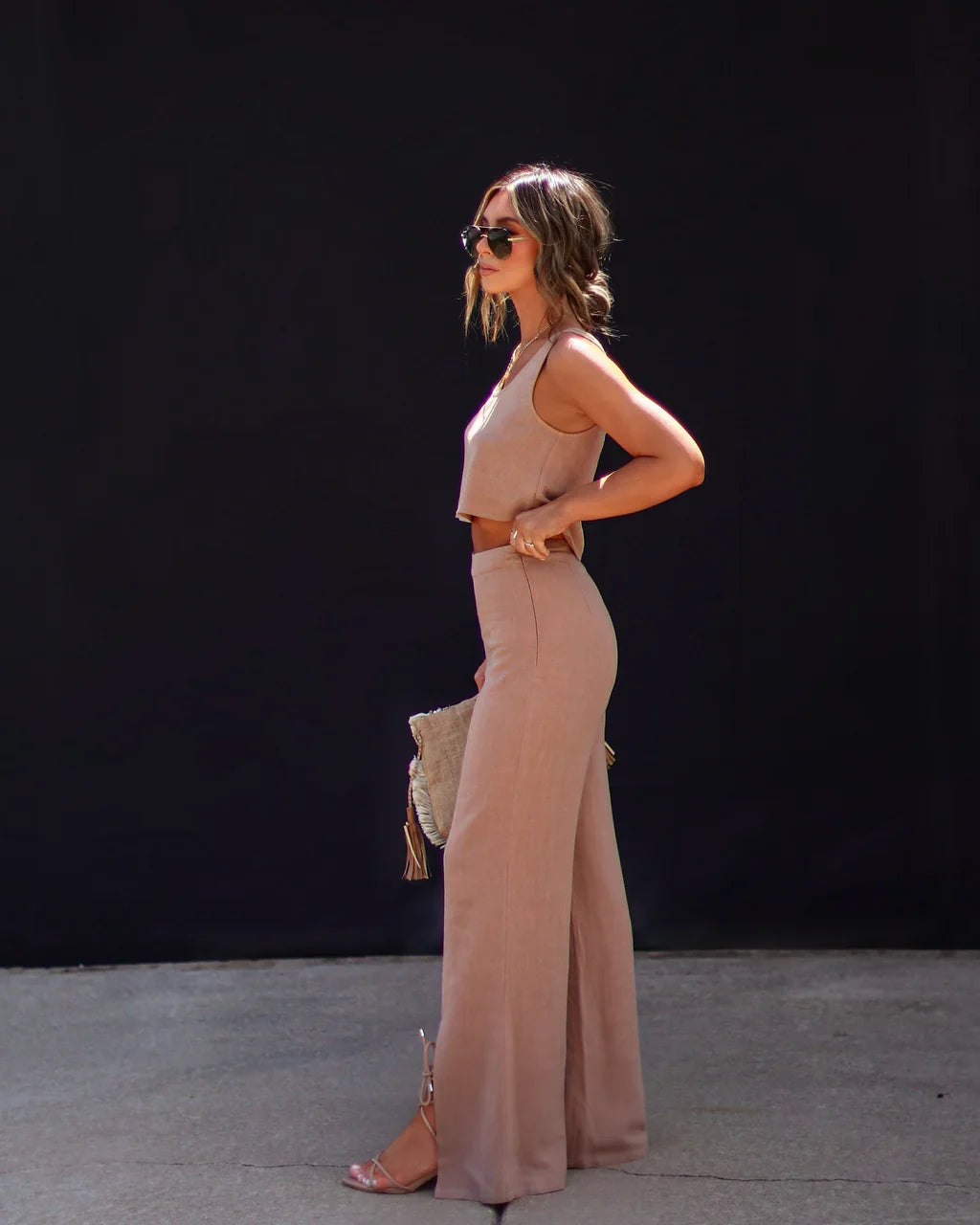 Kimora Wide Leg Front Slit Pants