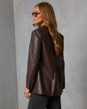 Midnight Chai Textured Leather Blazer