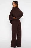 Test Drive Wide Leg Sweatpants Chocolate