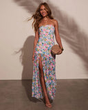 Luxe Aura Strapless Floral Maxi Dress