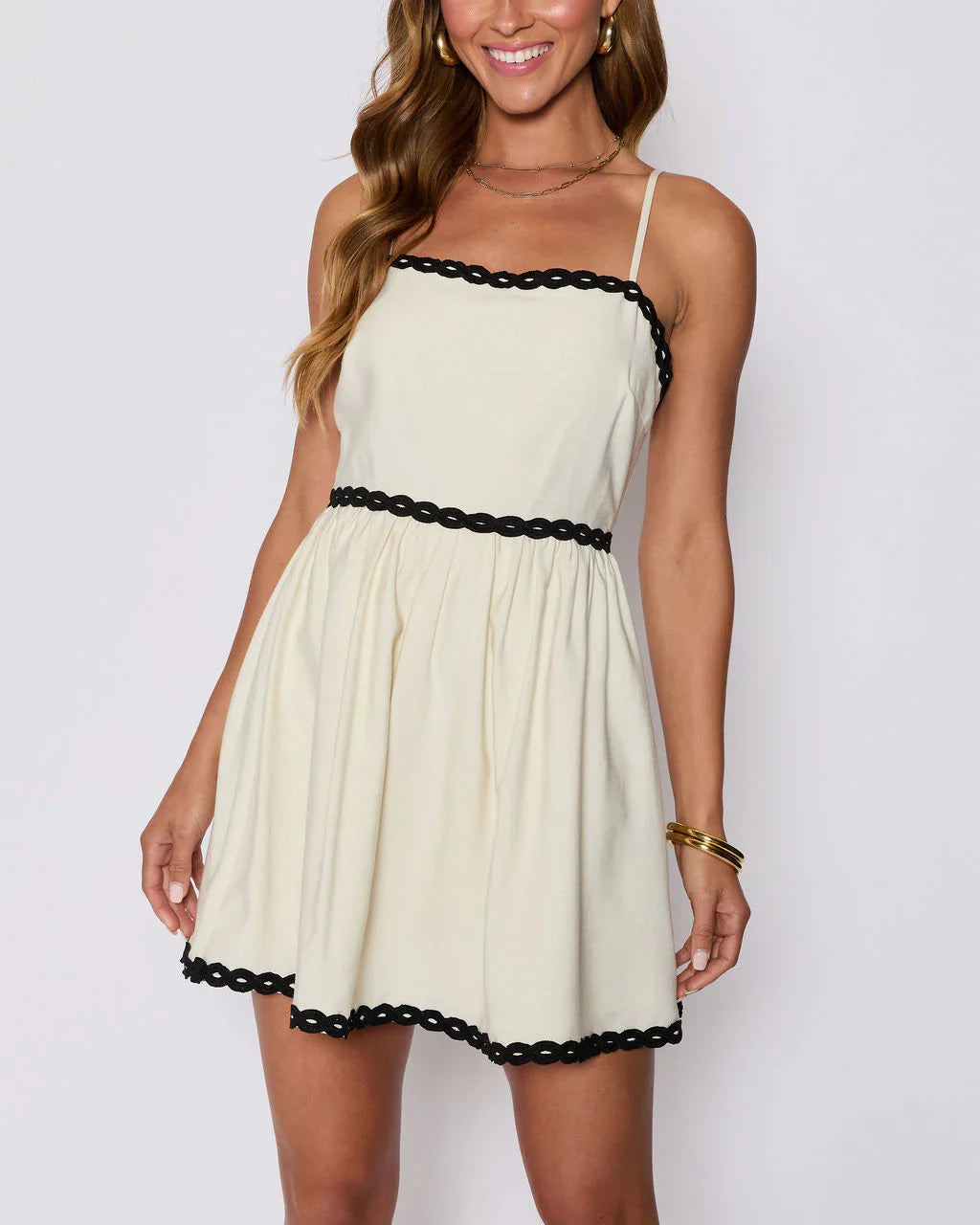 Selena Contrast Trim Mini Dress