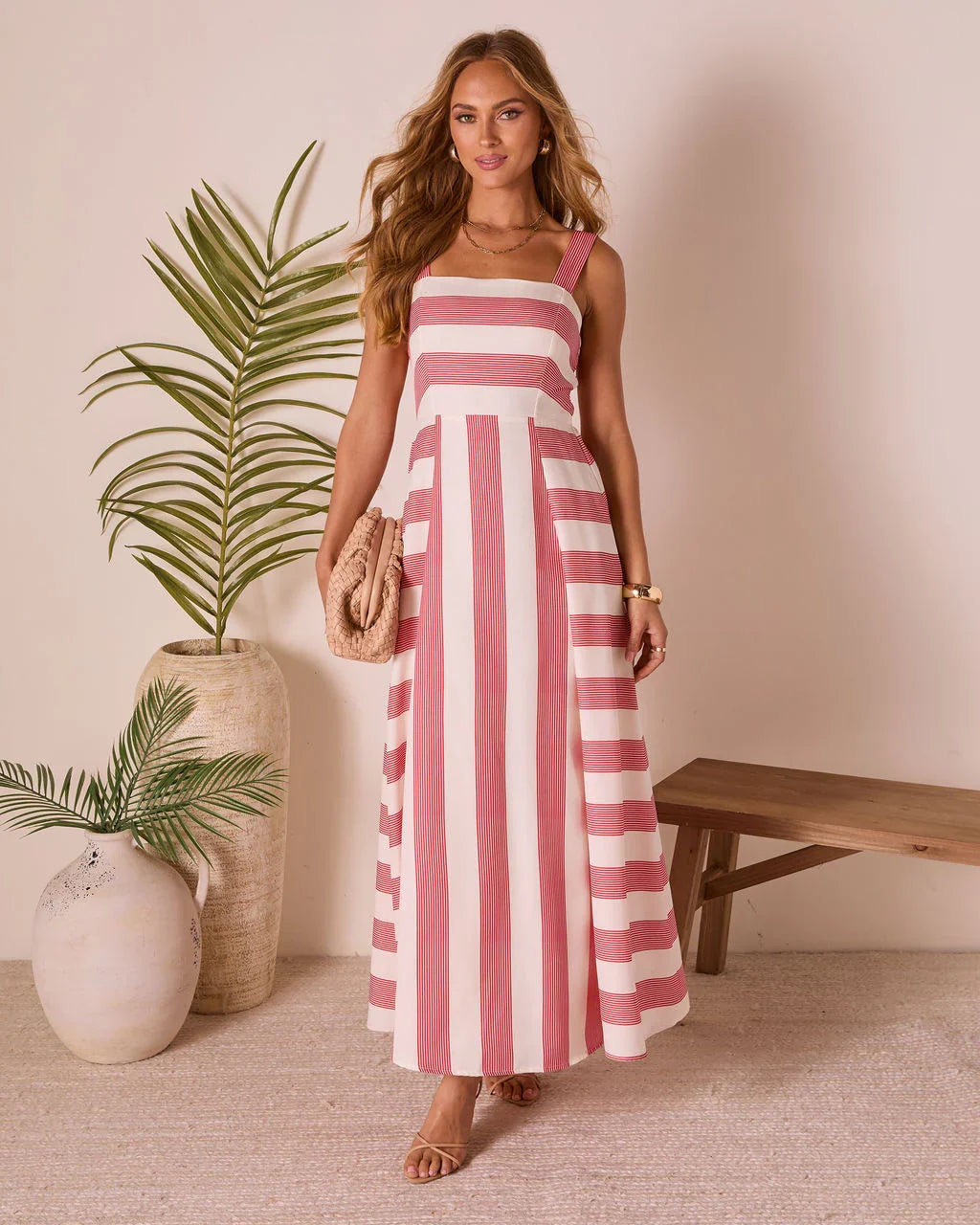 Everen Striped Maxi Dress