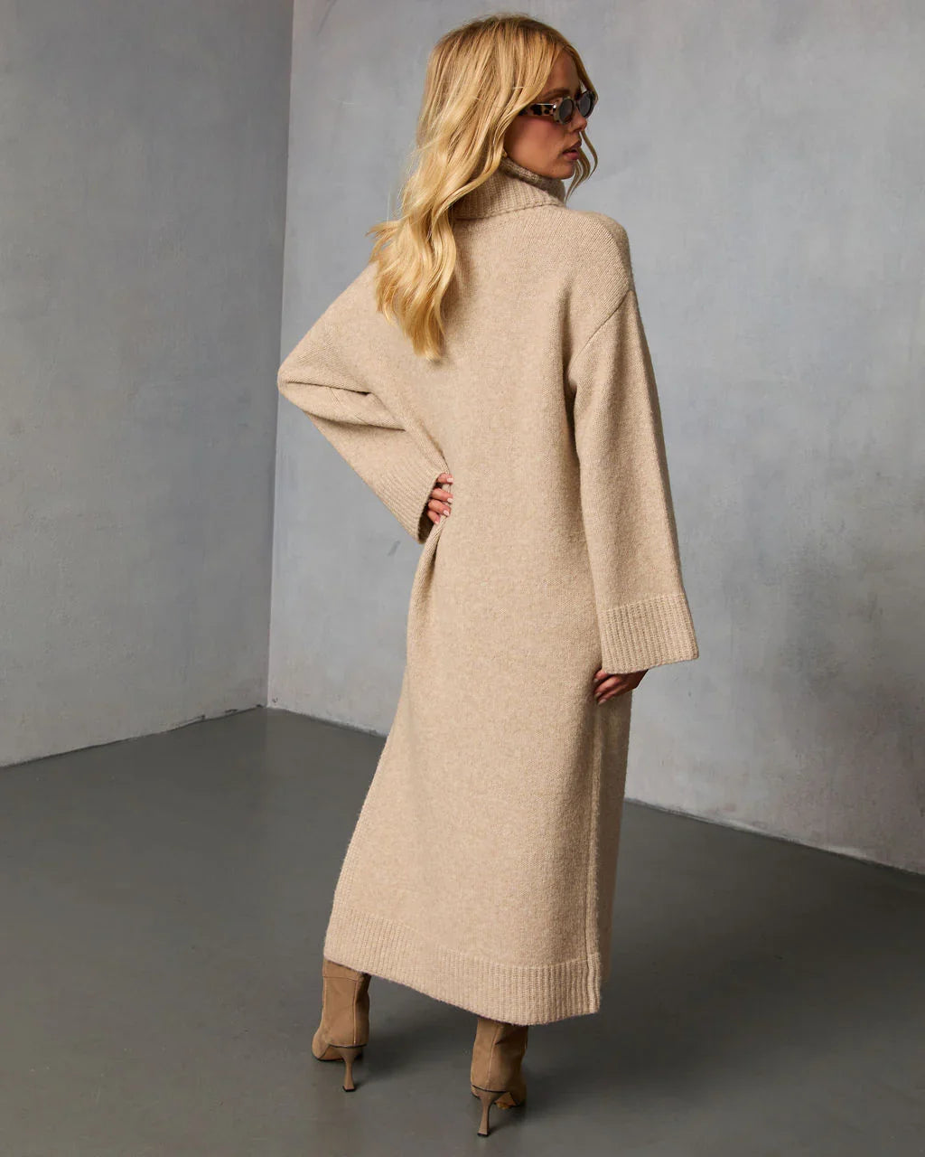 Roselle Turtleneck Midi Sweater Dress