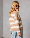 Mariko Fuzzy Knit Striped Sweater