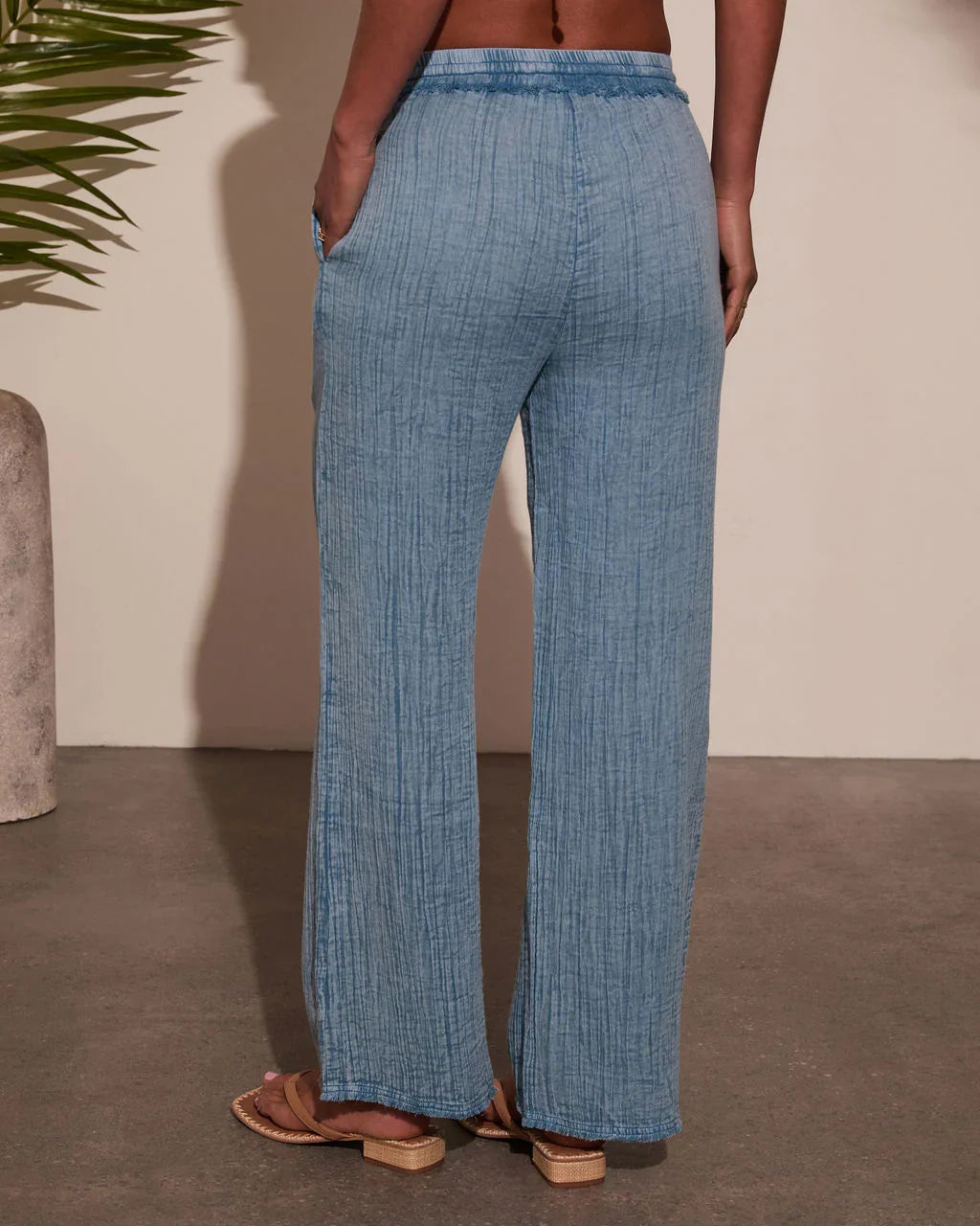 Francie Pleated Chambray Pants