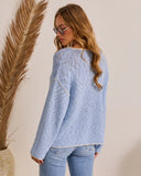 Plush Horizon Off The Shoulder Contrast Trim Sweater