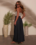 Jovanni Strapless Belted Jumpsuit