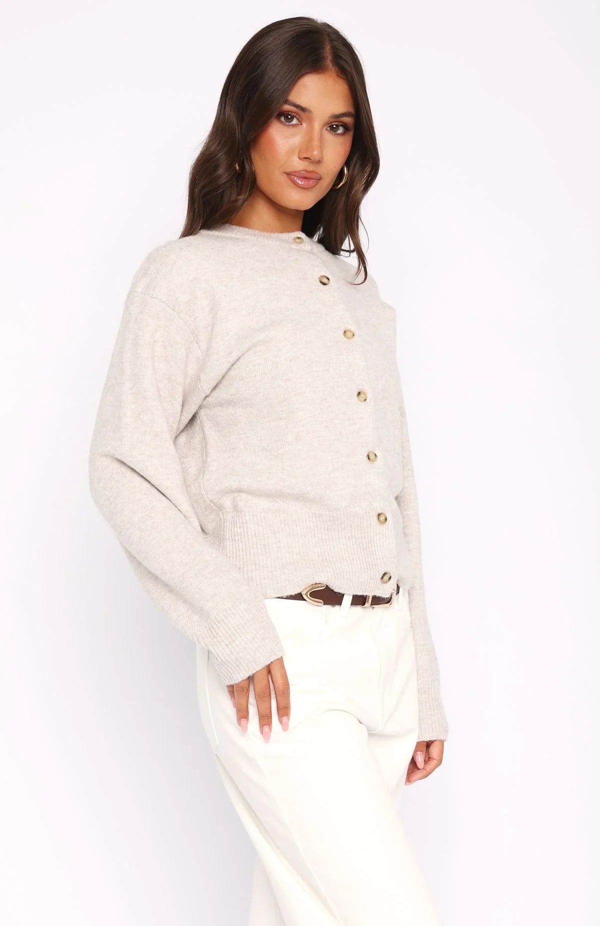 Helping Hand Knit Cardigan Oat