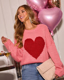 Romantic Intentions Heart Knit Sweater