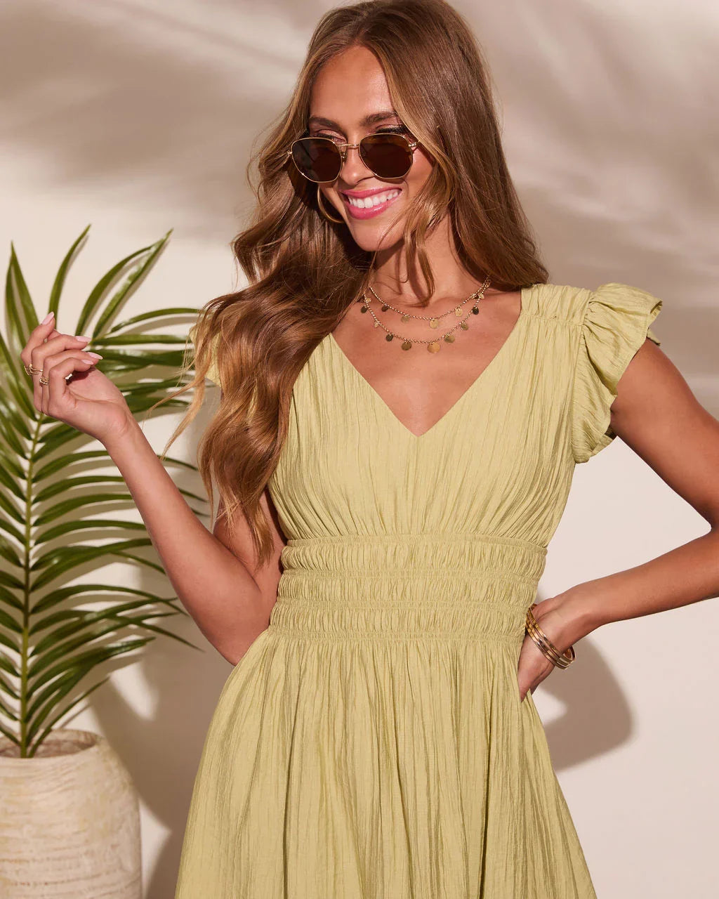 Whispers of Summer Flutter Sleeve Mini Dress