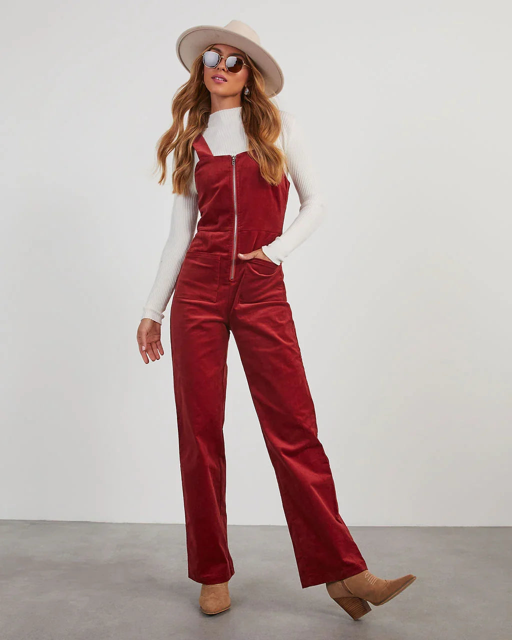 Zachary Corduroy Sleeveless Jumpsuit