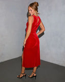 Merry Mood Ruched Midi Dress
