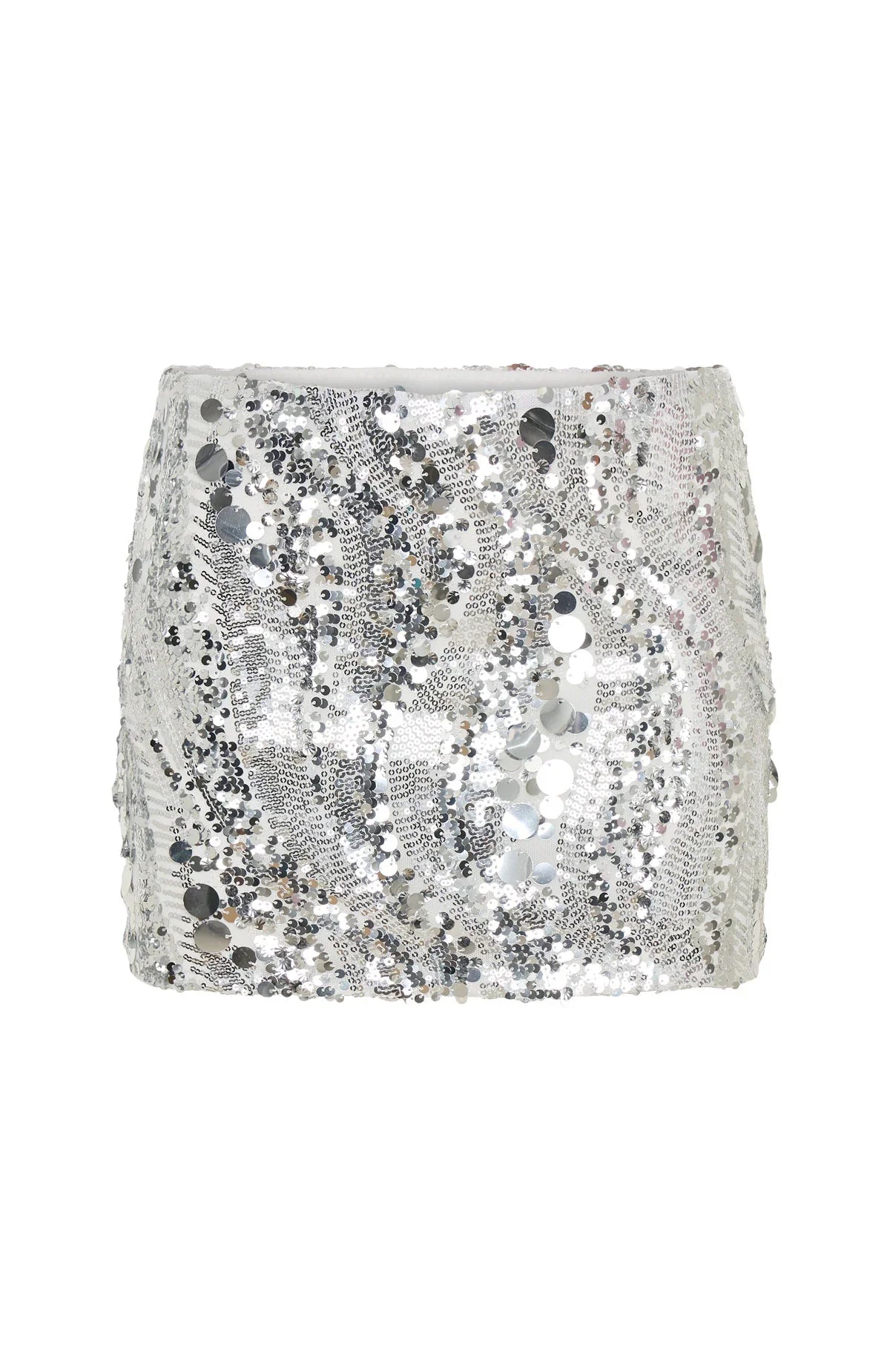 Midnight Lover Sequin Mini Skirt Silver