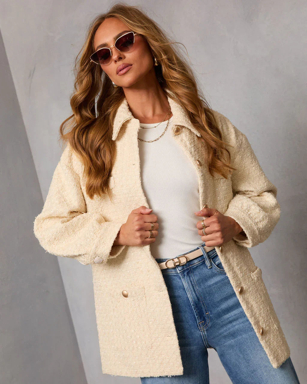 Begin Again Tweed Shirt Jacket