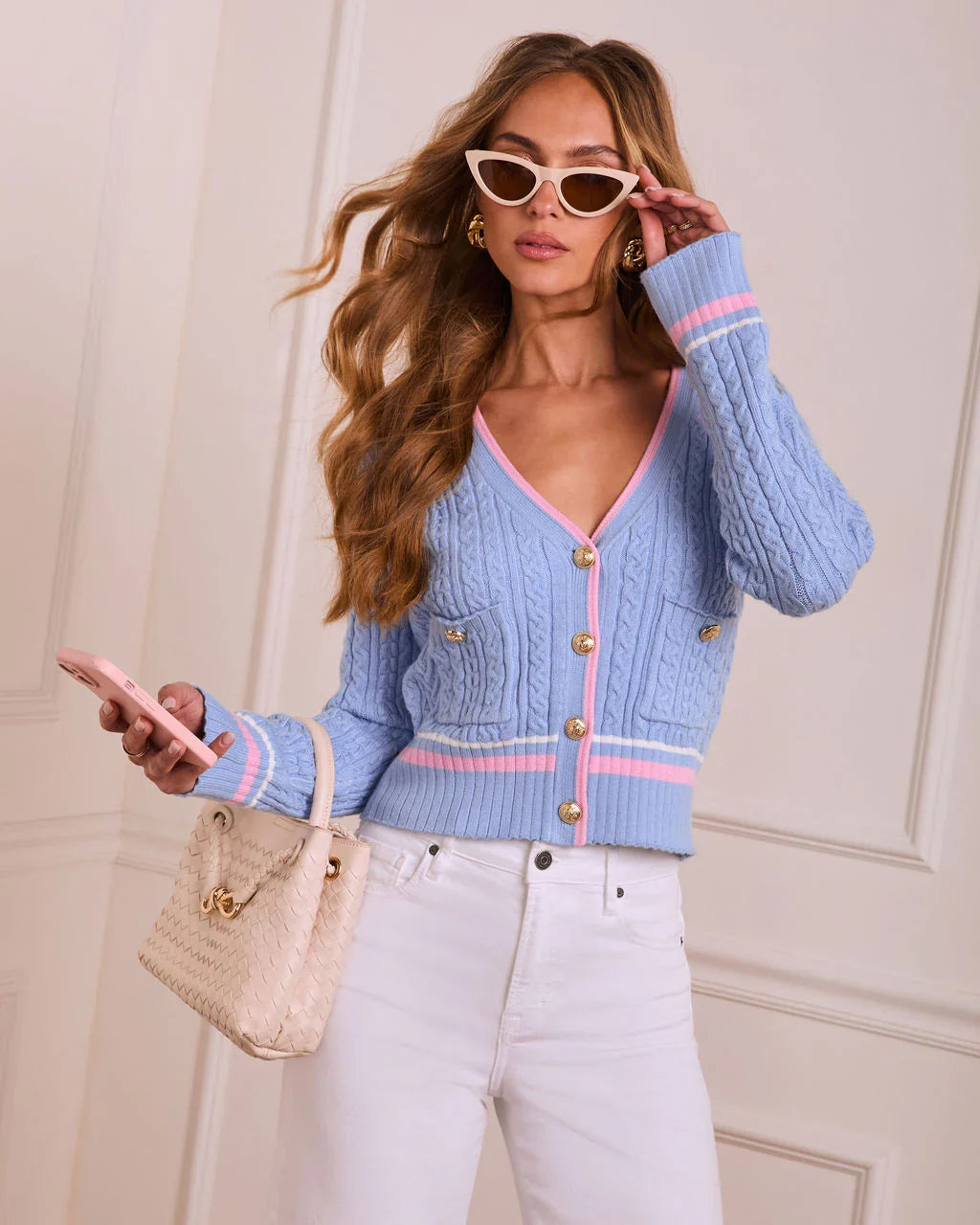 Game Set Match Button Up Cardigan Top