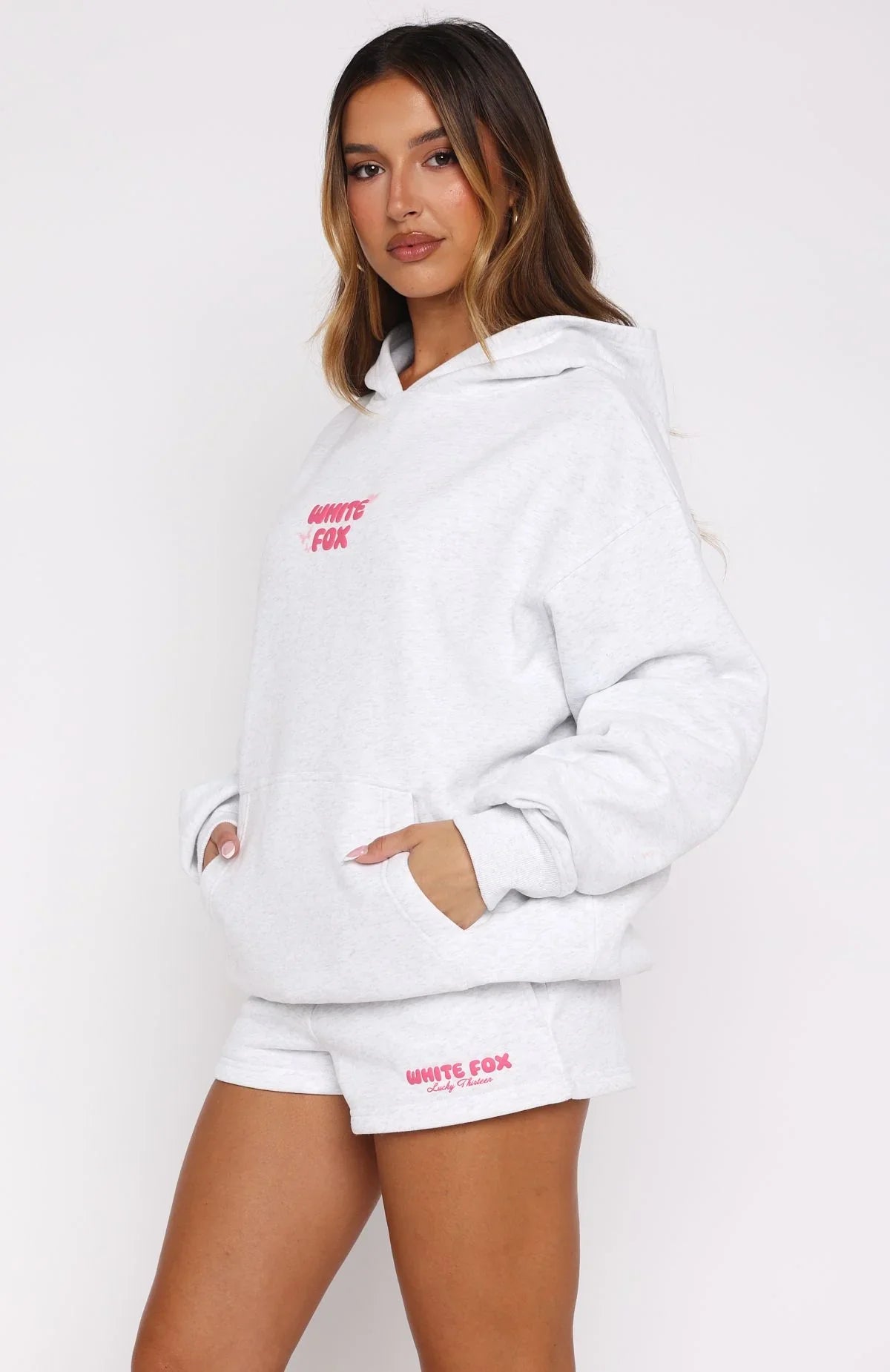 Lucky Thirteen Stephanie Oversized Hoodie Grey Marle