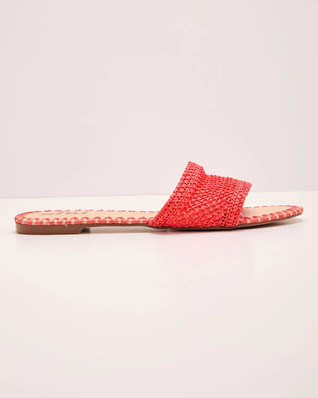 Earth Shine Woven Straw Flat Sandals