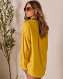 House Of Sun Satin Button Up Top
