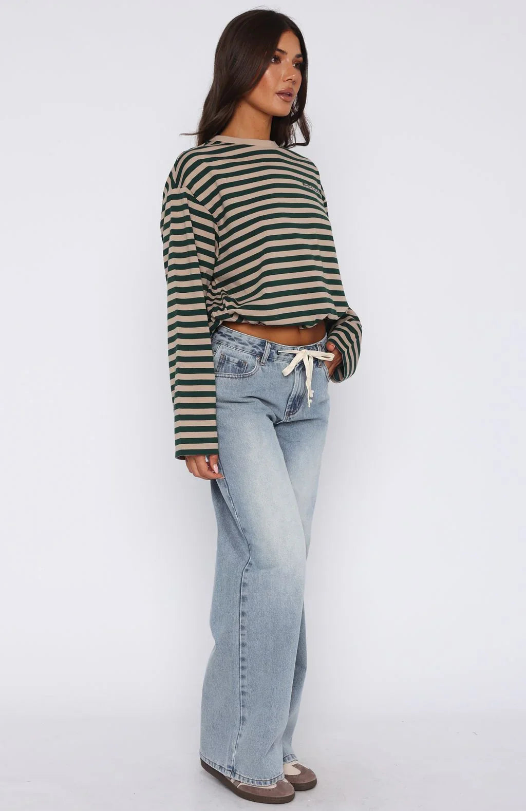 Kendall Mid Rise Wide Leg Jeans Light Blue