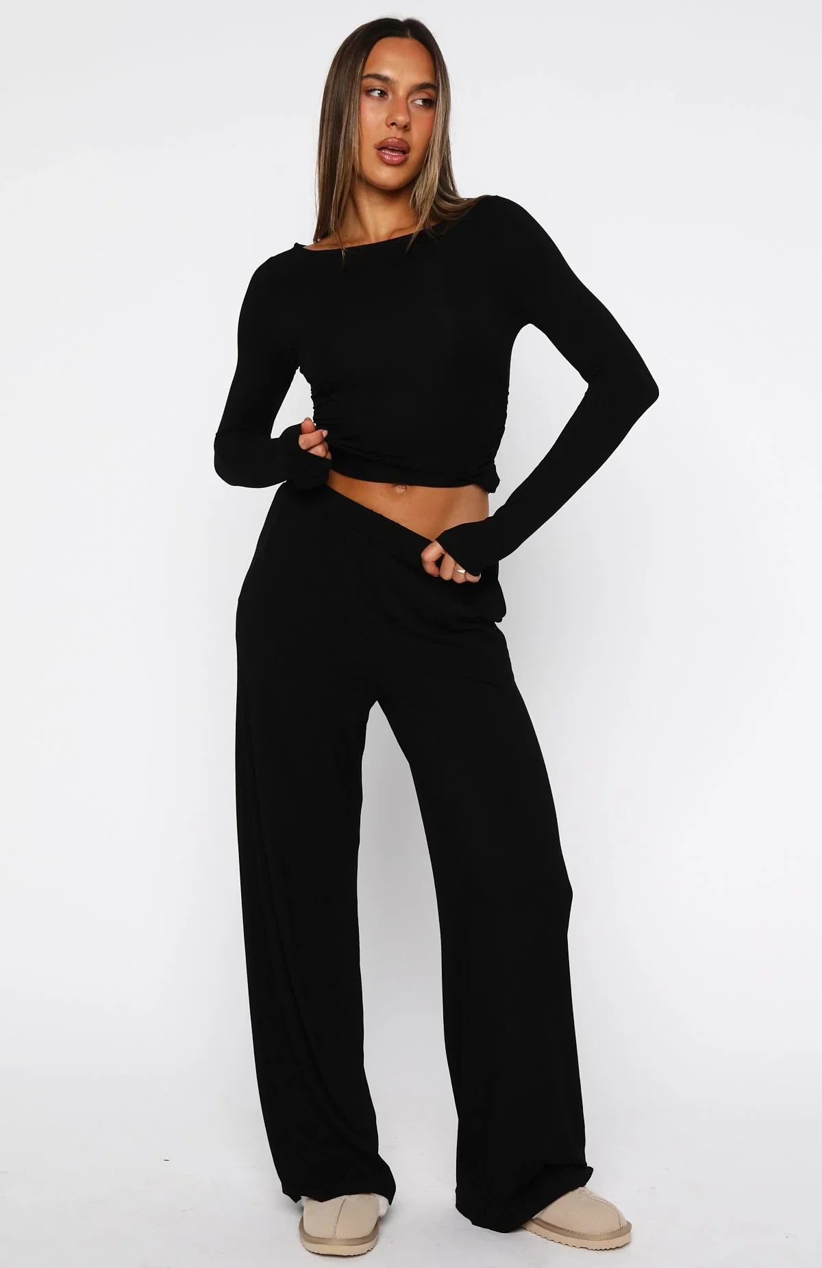 Softly Slumbering Pyjama Set Black