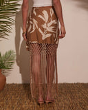 Sunny Views Wrap Fringe Mini Skirt