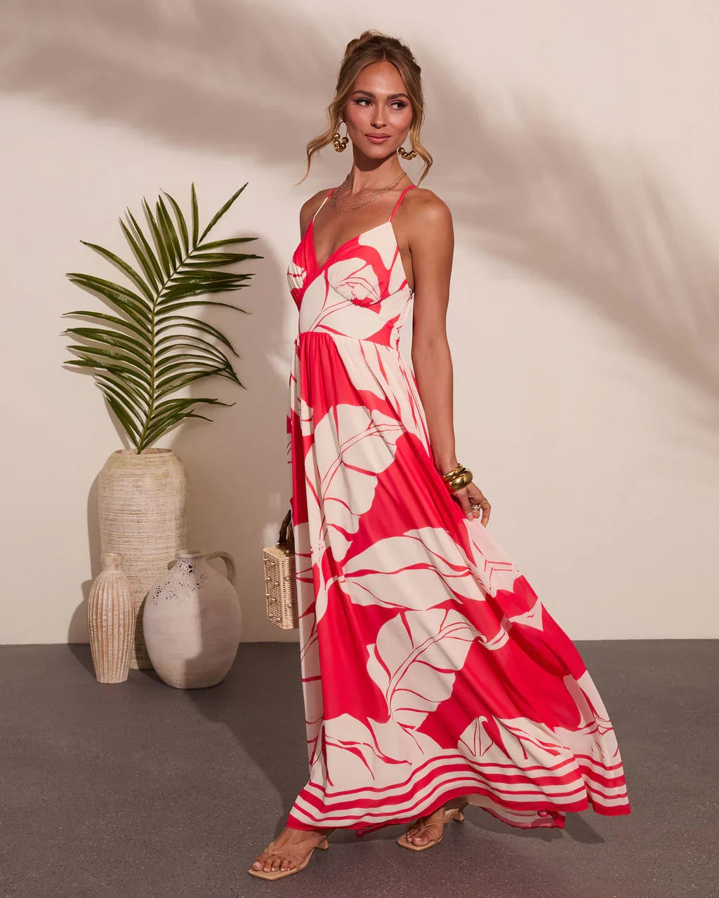 Island Spritz Tropical Print Maxi Dress