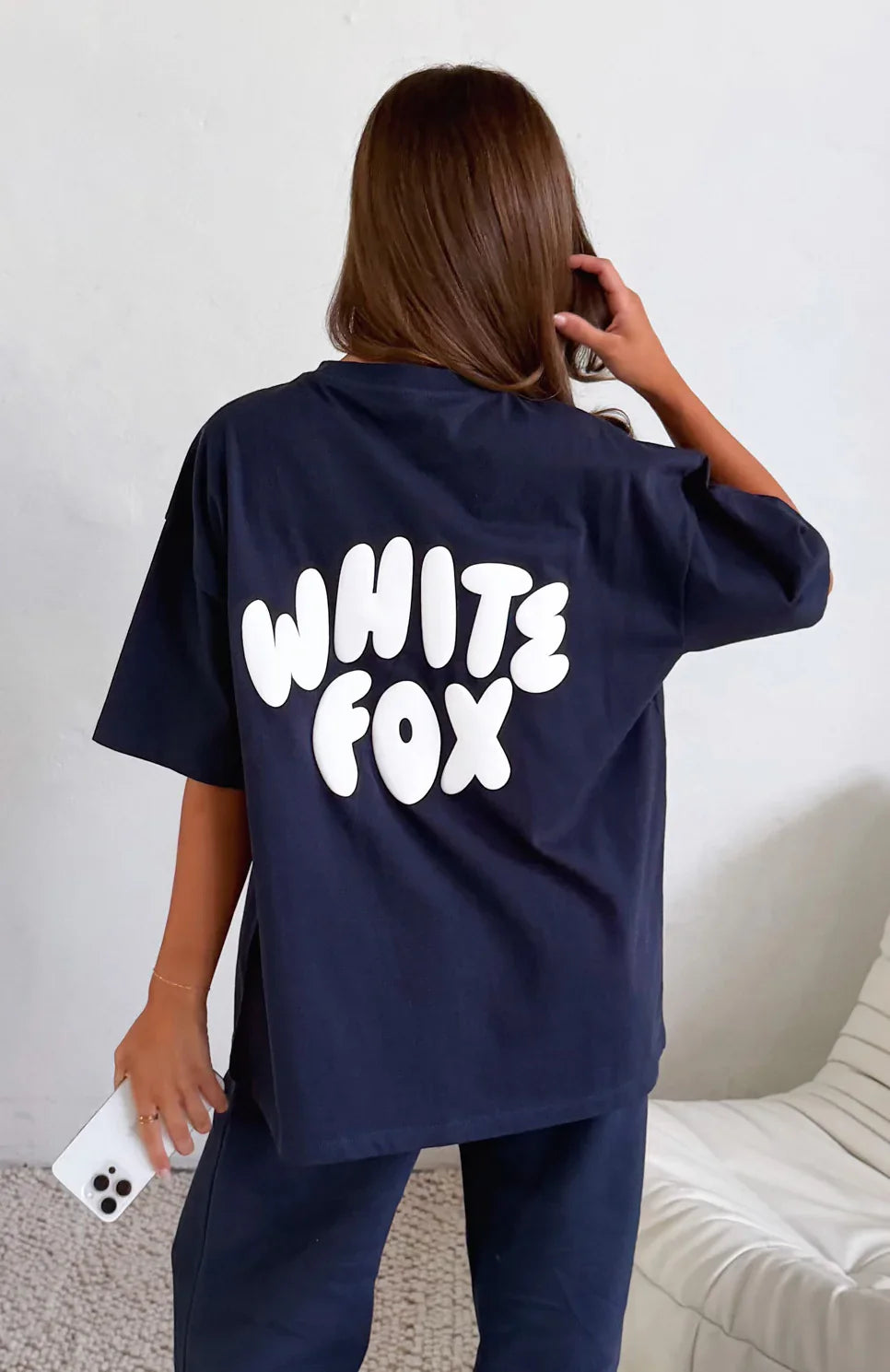 Club 14 Allie Oversized Tee Navy